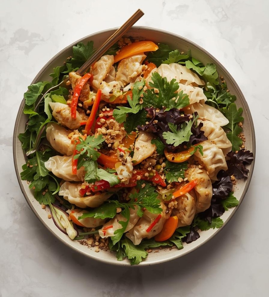 Asian Dumpling Salad (Healthy Recipe): A Fresh Twist on Classic Flavors 2 Asian Dumpling Salad (Healthy Recipe)