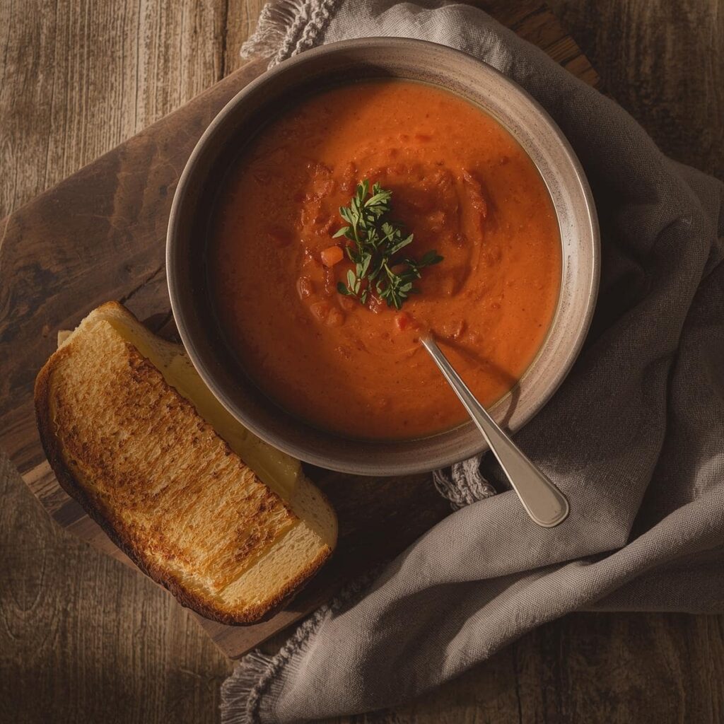 The Ultimate Comfort Combo: Tomato Soup & Grilled Cheese 1 Tomato Soup & Grilled Cheese