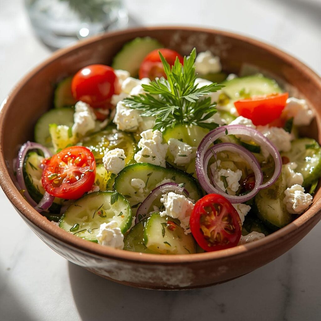 Best Salad with feta, cucumbers and dill 1 Best Salad with feta, cucumbers and dill